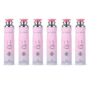 Lattafa Yara Air Freshener 6-Pack Bundle Set - Floral Fruity Amber Scented, 300 ML Home & Car Fragrance Spray
