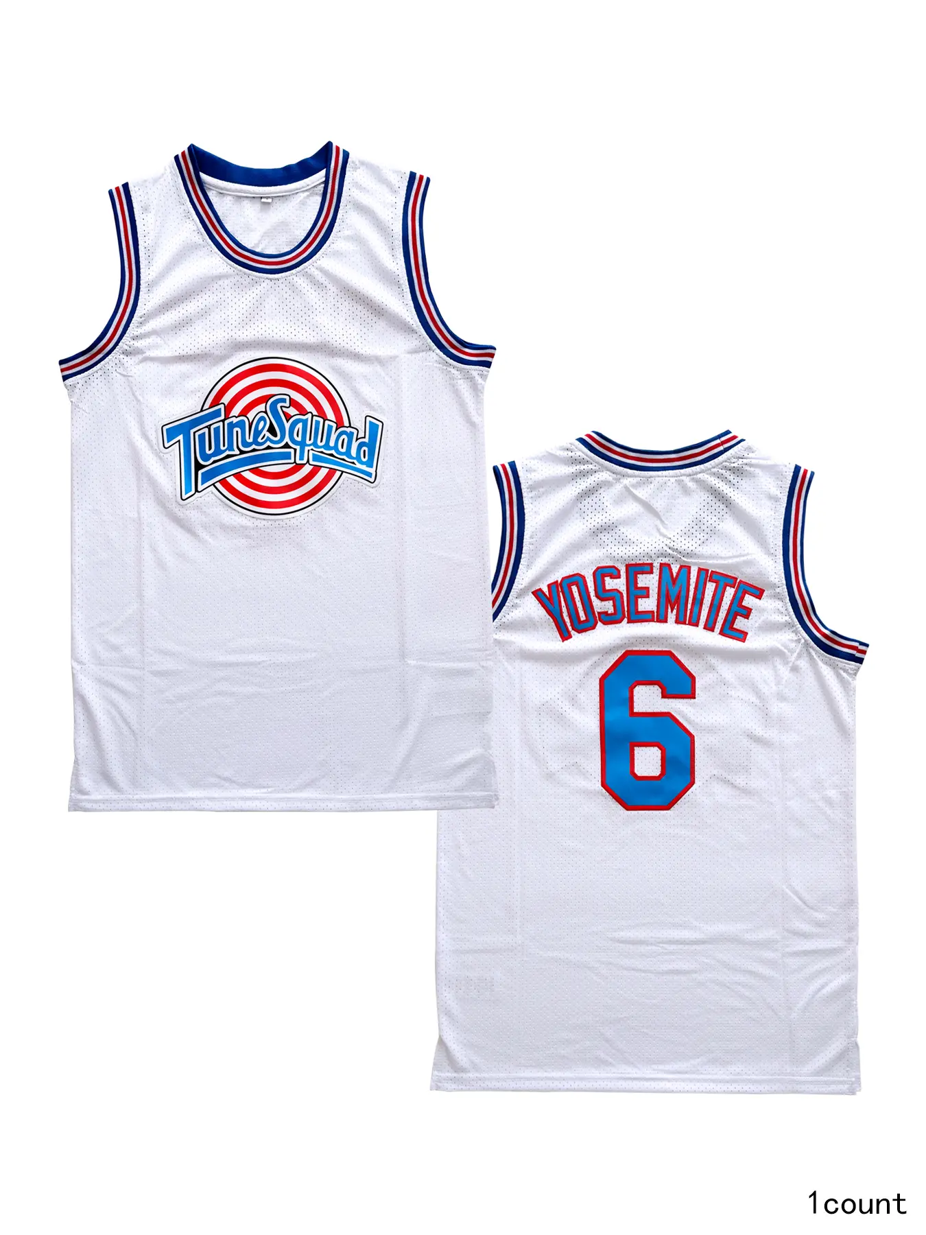 Men's Retro Cartoon Squad #6 Full Sublimation Gradient Colors Mesh Fabric Basketball Jersey, Oversized Fit Loose Cut Fade-Resistant Athleisure Tank Top for Casual Streetwear & Movie Cosplay, Durable, Letter-Printed, Machine Washable