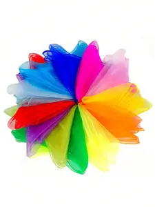 12/24/36pcs 60cmx60cm Square Dance Scarf, Vintage Soft Headscarf, Magic Trick Silk Scarf, Music Sports Wrap, Multiple Colors