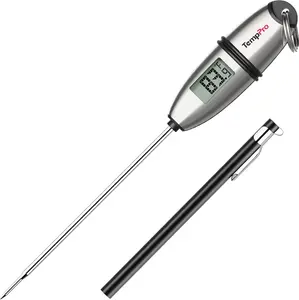 ThermoPro TP02S Digital Food Thermometer – Instant Read Meat & Baking Thermometer with Super Long Probe for Cooking, Bread, Sourdough, BBQ, Candy, Yogurt & Liquids