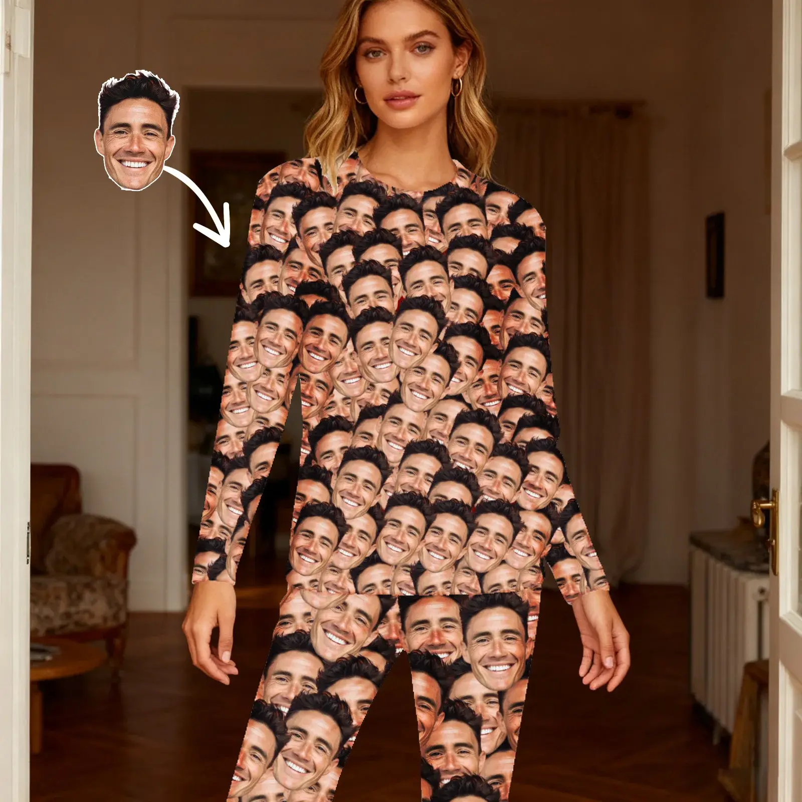 Custom Women Pajamas with Face