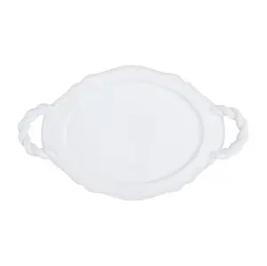 Twisted Handle Ceramic Platter