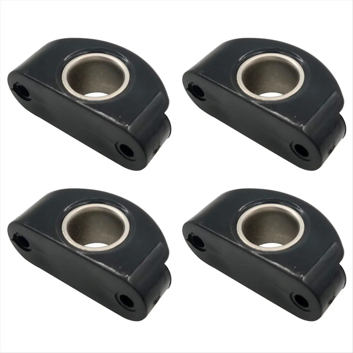 QYKF 4 Pack Marine Boat Black Nylon Bullseye Fairleads with Stainless Steel Insert