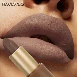 1PC Waterproof Sexy Red Brown Lipstick Easy To Color Lip Glaze Matte Velvet Non-stick Cup Lip Tint Suitable For Christmas And Valentine'S Day Gifts