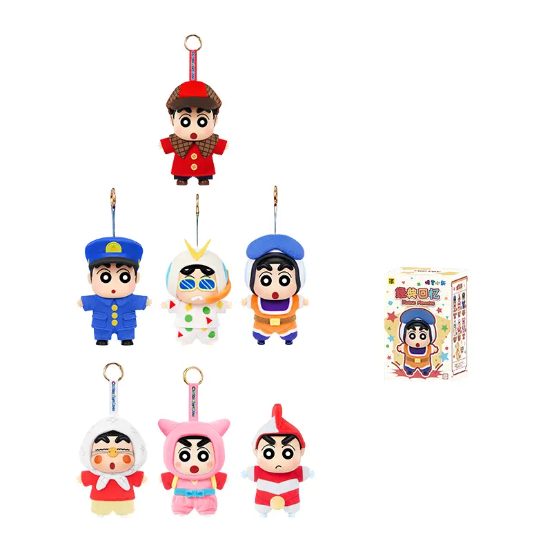 TOPTOY Crayon Shinchan Classic Series Plastic Funny Collectible Figures - Cute Keychains, Easy to Carry Nostalgic Gifts for Anime & Toy Lovers, Summer Vibes Item, Character Art