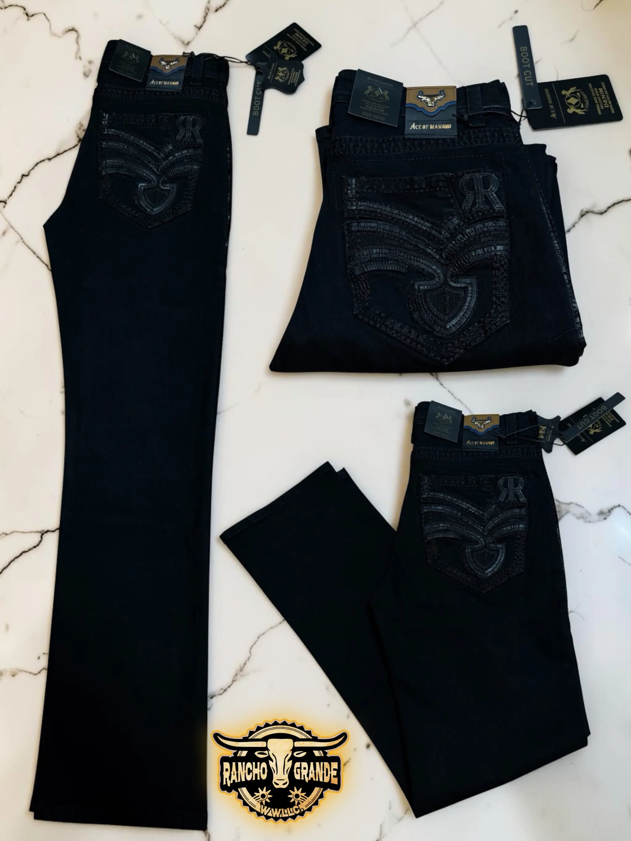 Ace 1505 Mens Western Cowboy Jeans Straight Fit Boot Cut / Pantalon Vaquero para Hombre corte Recto para Botas