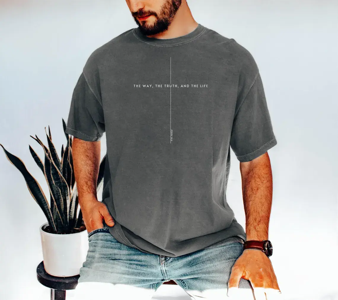 Jesus Is King John 14:6 Shirt, Yeshua Christian Tee, The Way The Truth The Life Shirt, Cross Faith Over Fear Top