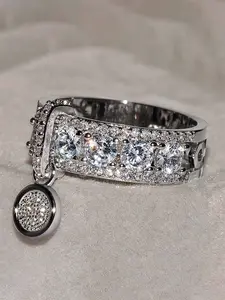 1 PC Elegant Cubic Zirconia Ring For Women For Wedding Engagement Party Jewelry Valentine's Day Gift Adjustable Rings Bridal Engagement Jewelry