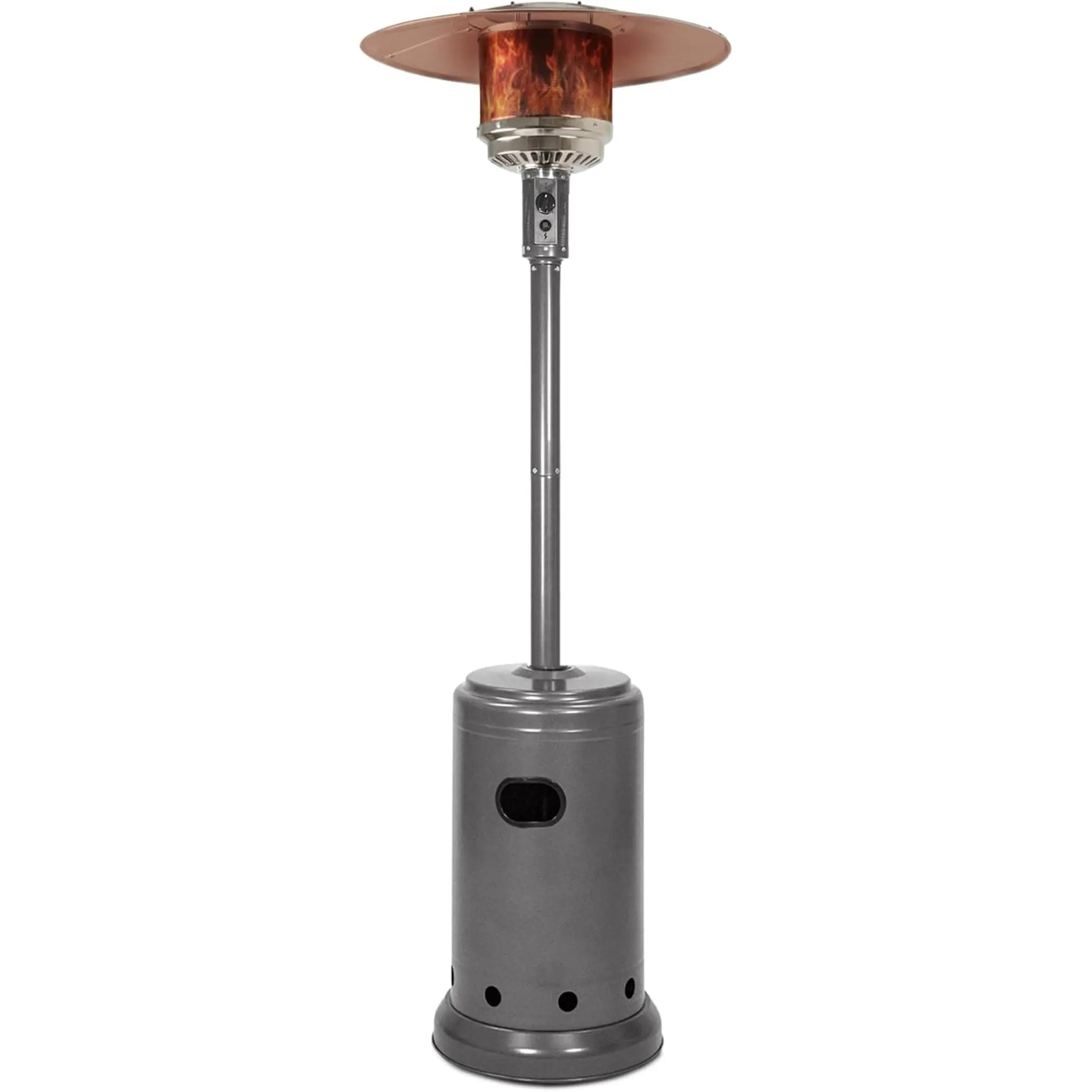 46,000 BTU Portable Outdoor Propane Patio Heater with Wheels, Commercial & Residential with Water Tank, Adjustable Heat Output, 9-Foot Radius, Slate Gray, 32.1"L X 32.1"W X 91.3"H