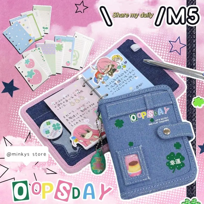 Portable Cute M5 Notebook Planner Yearly Daily Weekly Agenda Book Journal Book School Stationery