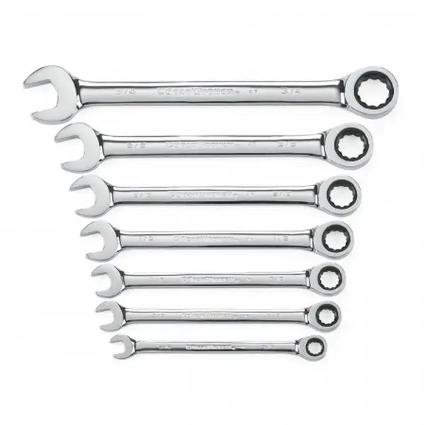 Gearwrench 329-9317 SAE Combination Ratcheting Wrench Set - Dual Direction, Heavy Duty, Long Ratchet Wrench Sets, Dual Direction Ratchet Wrench Sets