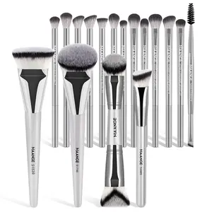 MAANGE 17pcs Prodessional Kabuki Makeup Brush Set, Brush set cosmetic, Travel Brush, Multifunctional Makeup Brushes, Foundation Brush Eyeshadow Brush Eyelash & Eyebrow Brush, Travel Makeup Brush Set, Gift for Women & Girls