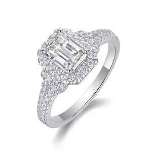[Dreamy] 1 Carat Synthetic Moissanite Engagement Rings for Women, Diamond Wedding Band Promise Rings for Her, Sterling Silver Rings with 18K White Gold Plating, D Color VVS1 Lab Created Ideal Gift for Women