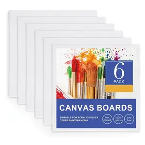 Set of 4 Canvas Boards for Painting, Acid-Free Blank Panels Ideal for Art Classes & Parties, Perfect for Artists & Beginners, Art Craft Supplies