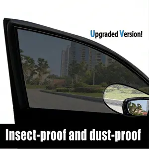 Car Window Mosquito Net - 4 Pack Anti-Insect & Sunshade Curtain with Observation Window for Side Windows, Privacy Mesh Screen, Compatible with Most Cars Full Coverage, Car Exterior Accessories