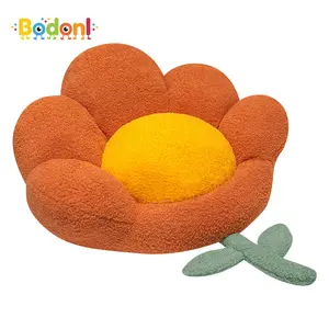 Bodonl Seat Mat Detachable Extra-soft Texture Thickened Flower Shape Sitting Chair Seat Mat for Floor