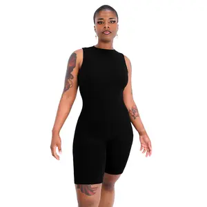 High Neck Biker Short Romper