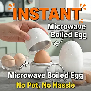 1 Pack Food Grade Safe Microwave Egg Cooker, Portable Egg-Shaped Aluminum Egg Steamer Cup, Innovative Egg Cooking Cup for Soft & Hard Boiled Eggs, Compact Design Quick Breakfast Maker, Ideal for Home Office Dorm Small Kitchen Daily Cooking Use