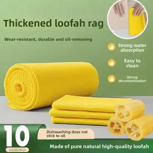 Thickened Loofah Cloth Oil Absorbent Non-Stick Oil Kitchen Multi-Functional Dishwashing Cloth Lazy Cleaning Cloth