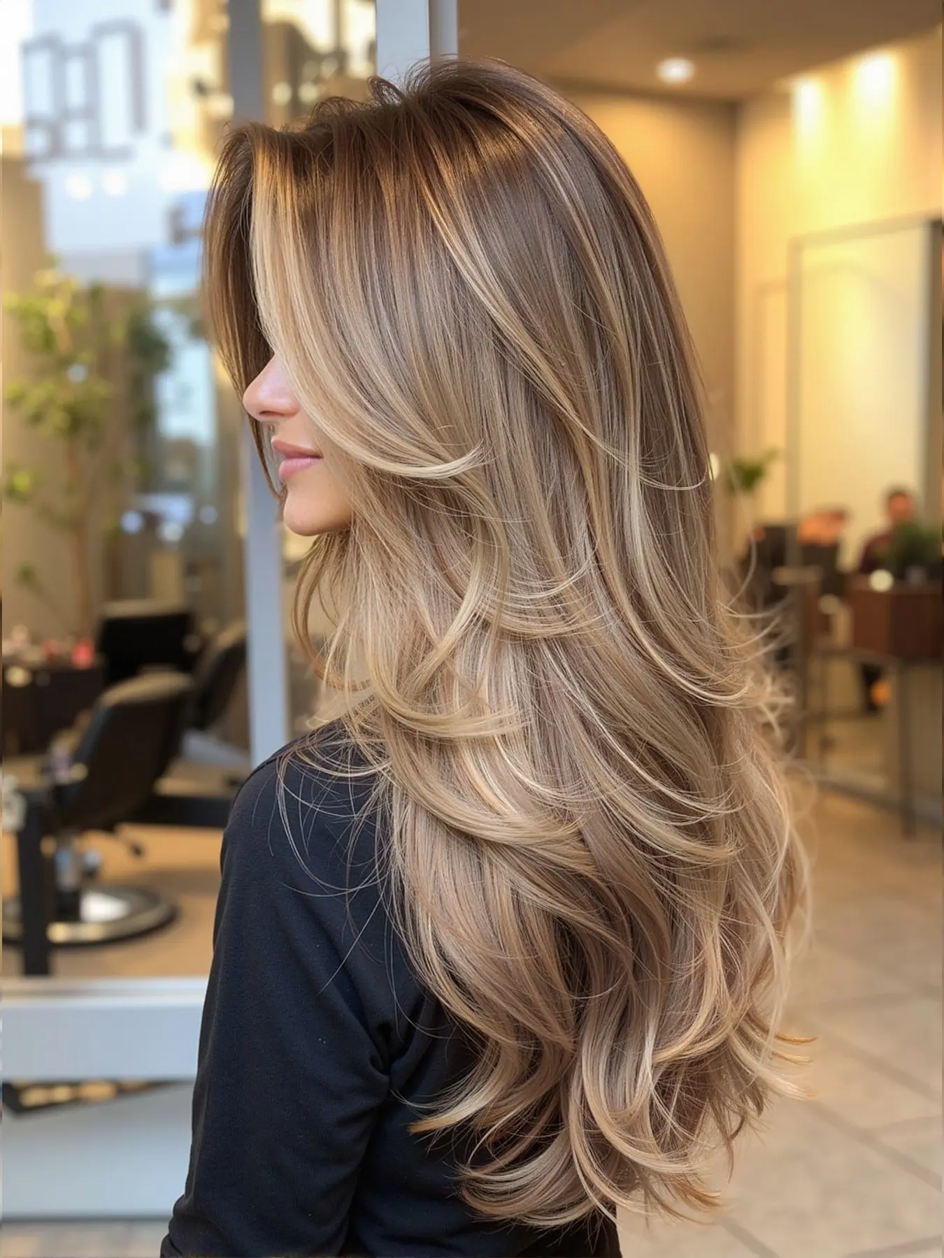 Women's Long Wavy Layered Hair Wig, Natural Daily Wear, Synthetic Fiber Heat Resistant Wigs for Women, Perfect for Everyday Use, Loose Wave Wig, Synthetic Wavy Hairstyle, Curly Wavy Wig, Heat Friendly Wig