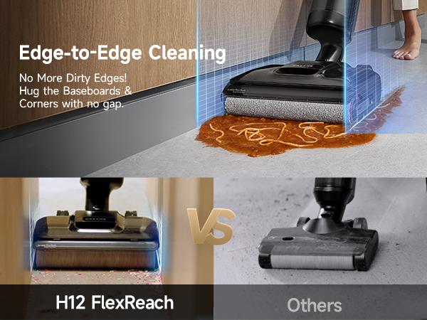 DREAME H12 PRO Series I Wet Dry Vacuum Cleaner, Smart Floor Cleaner Cordless Vacuum and Mop for Hard Floors, One-Step Edge to Edge Cleaning with Hot Air Drying Black