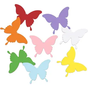 80 pcs Butterfly Shape Cutouts for Classroom, Bulletin Board Decorations Cardboard Colored Cut Outs, Kid Teachers DIY Crafts Projects Decor Supplies, Cardstock Party Decoration for Wall