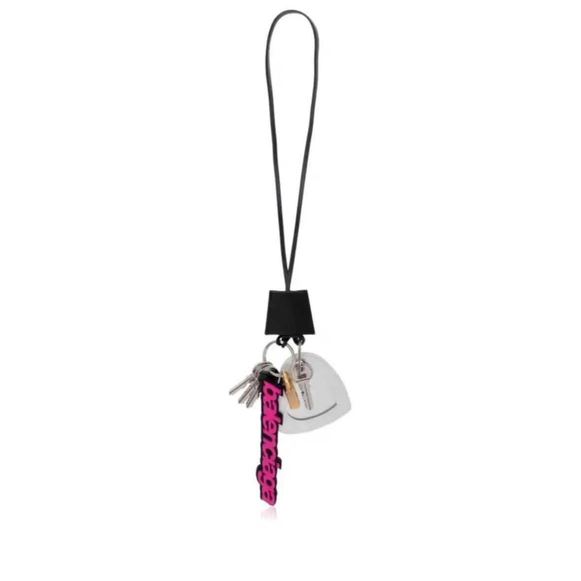 Pre-owned Balenciaga Paloma Heart Mirror Keychain Bag Charm Signature Letter Logo 2603043