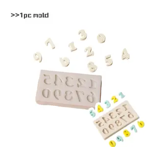 Digital Mini Silicone Mold Resin Liquid Clay Mould, Number Shape 0-9, Craft Tool for DIY Projects, Non-Toxic Material, Handcraft