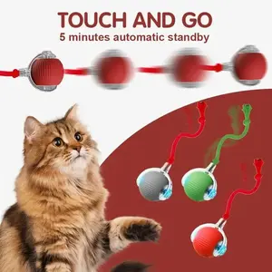 Interactive Motion-Activated Smart Rolling Ball Cat Toy with Tail, LED Light, Fast Rolling, USB Rechargeable Pet Exercise Toy