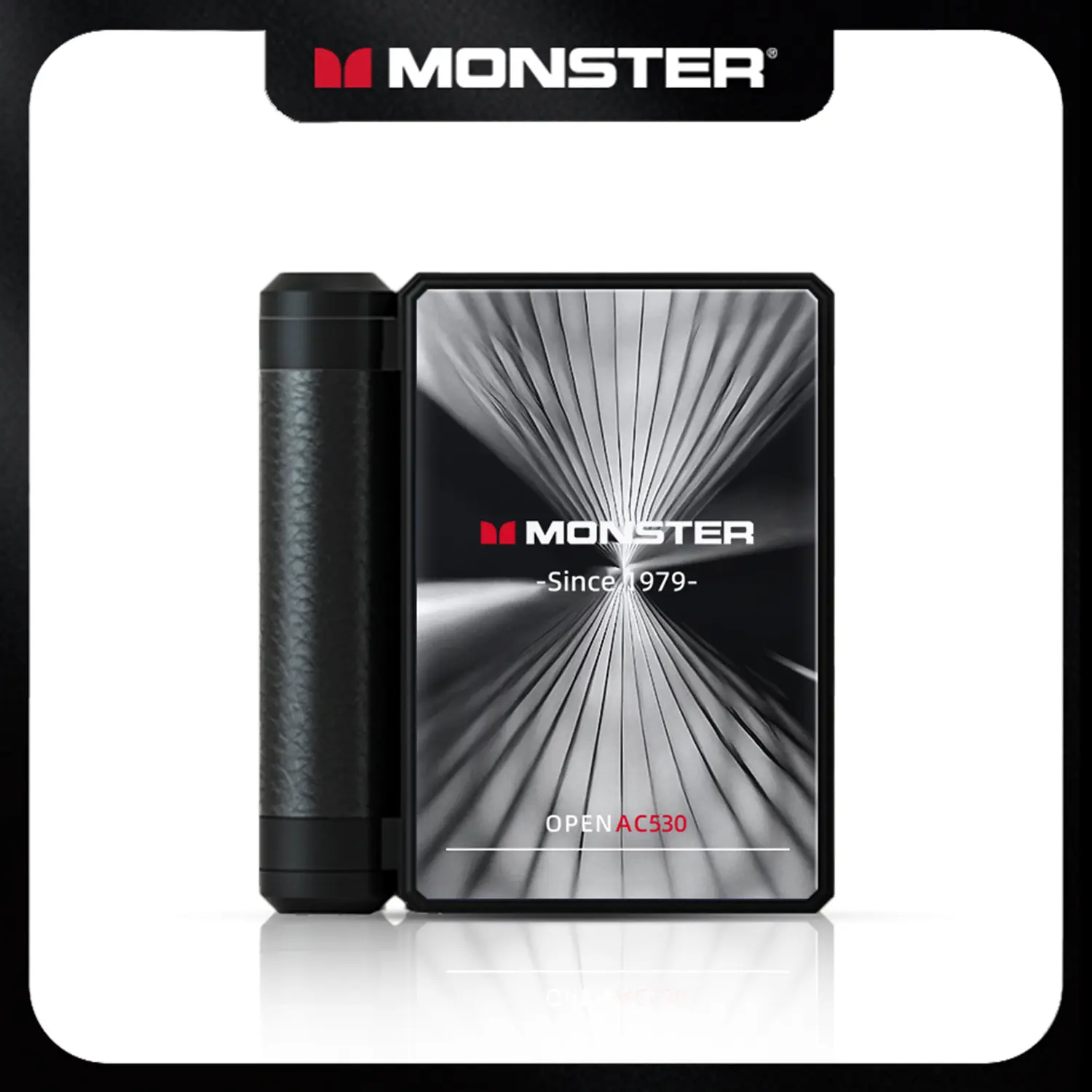 Monster AC530 Open-Ear Mic Headset - Dual-Fold Design, Noise Cancelling Headphones, 165H Long Play, Bluetooth 6.0, Touch Control, Sweatproof, Advanced Connectivity & Durability, Great Gift Option for Running, Work From Home
