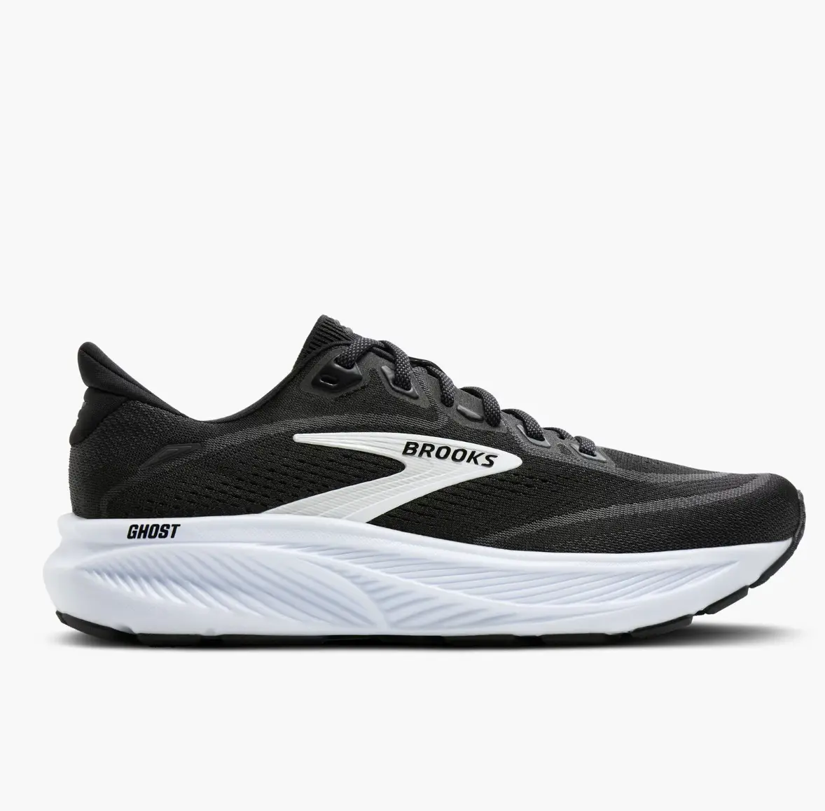 Men's Brooks Ghost 18 Black Grey White