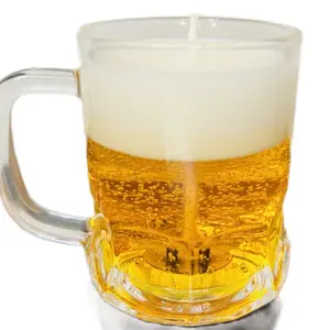 Tropical Scented Draft Beer Candle using Gel and Soy Wax in Glass mug
