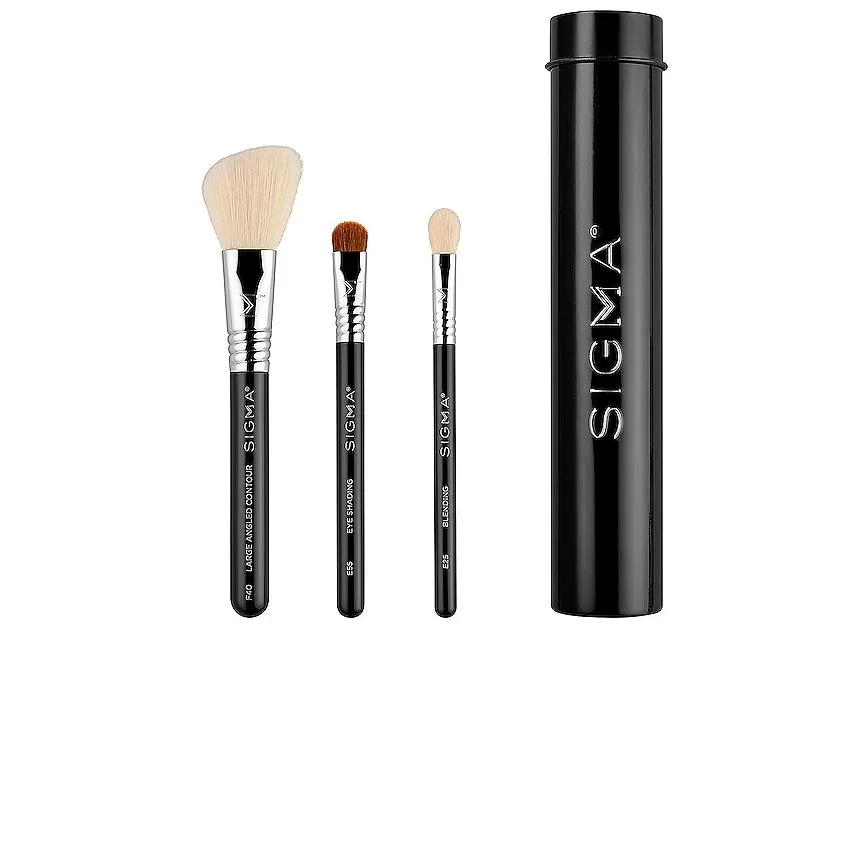 Sigma Beauty Essential Trio Brush Set in Black