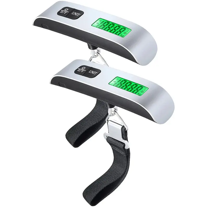 Travel digital hanging luggage scale with backlight, portable suitcase weight scale with hook, 110 pounds, two styles to choose from
