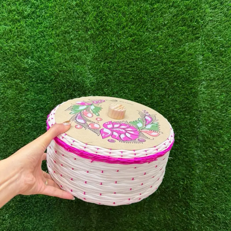 Plaster Tortilla Box 2 kilos color Rosa Mexicano (Set 1 Piece).