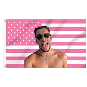 3x5 Foot Bad Decorative Bunny Flag, Double Stitched with 2 Brass Grommets, Wall Hanging Tapestry for Room Decor Gift, College Dorm, Outdoor Porch, or Indoor Banner Decoration