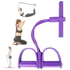 Fitness Resistance Bands-6 Tube Pedal Ankle Puller - 2025 New Sit up Leg Stretch Rope Exercise Bands with Handles, Stretching Workout Fitness Bands for Arm Weights Exercise Equipment ankle straps gym gym cable straps, Fitness Training Band