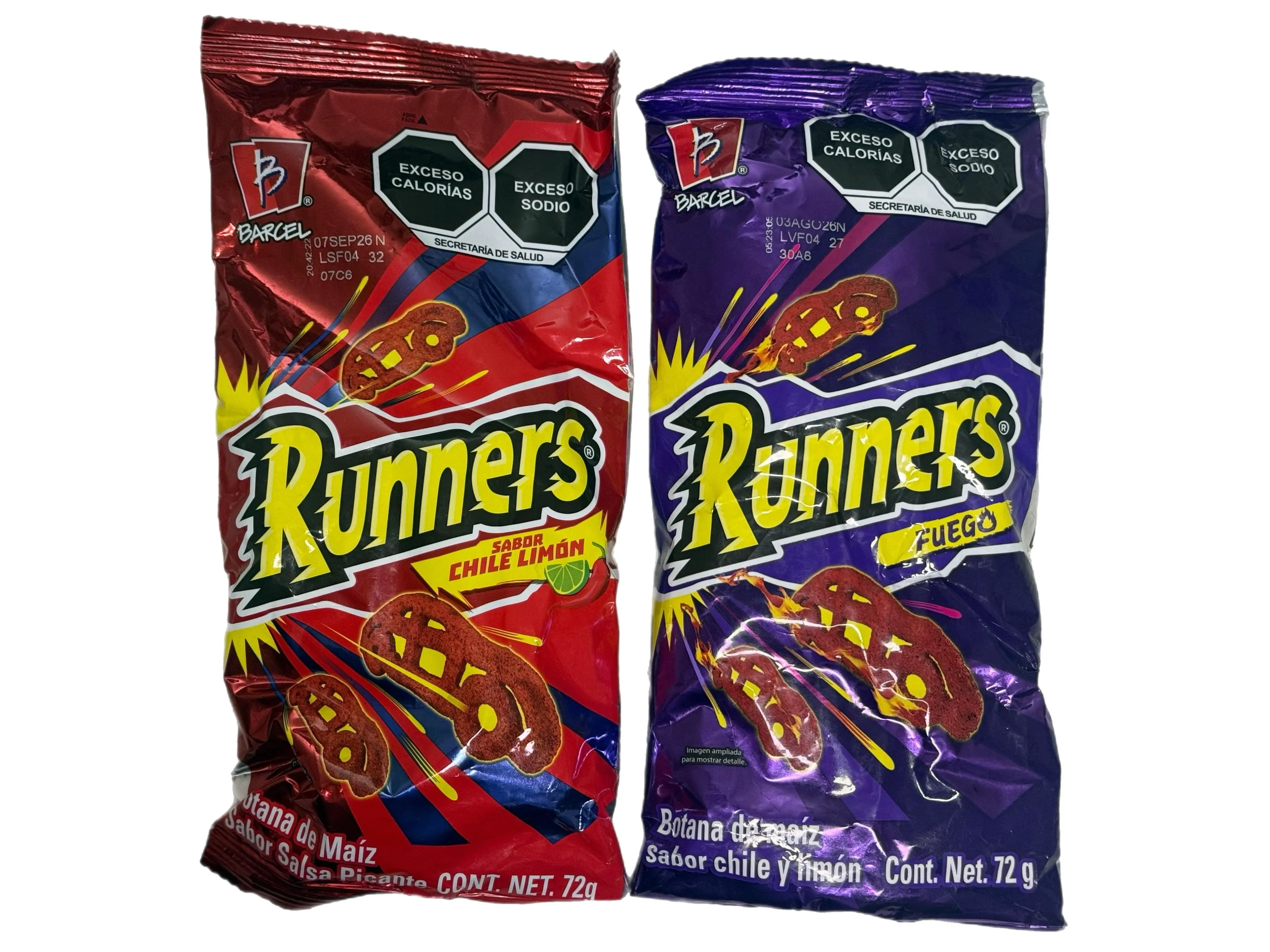 Barcel Runners Chile Limón o Fuego – Mexican Corn Snacks – Pick Your Flavor – 72 g (2.54 oz) – 1 Bag
