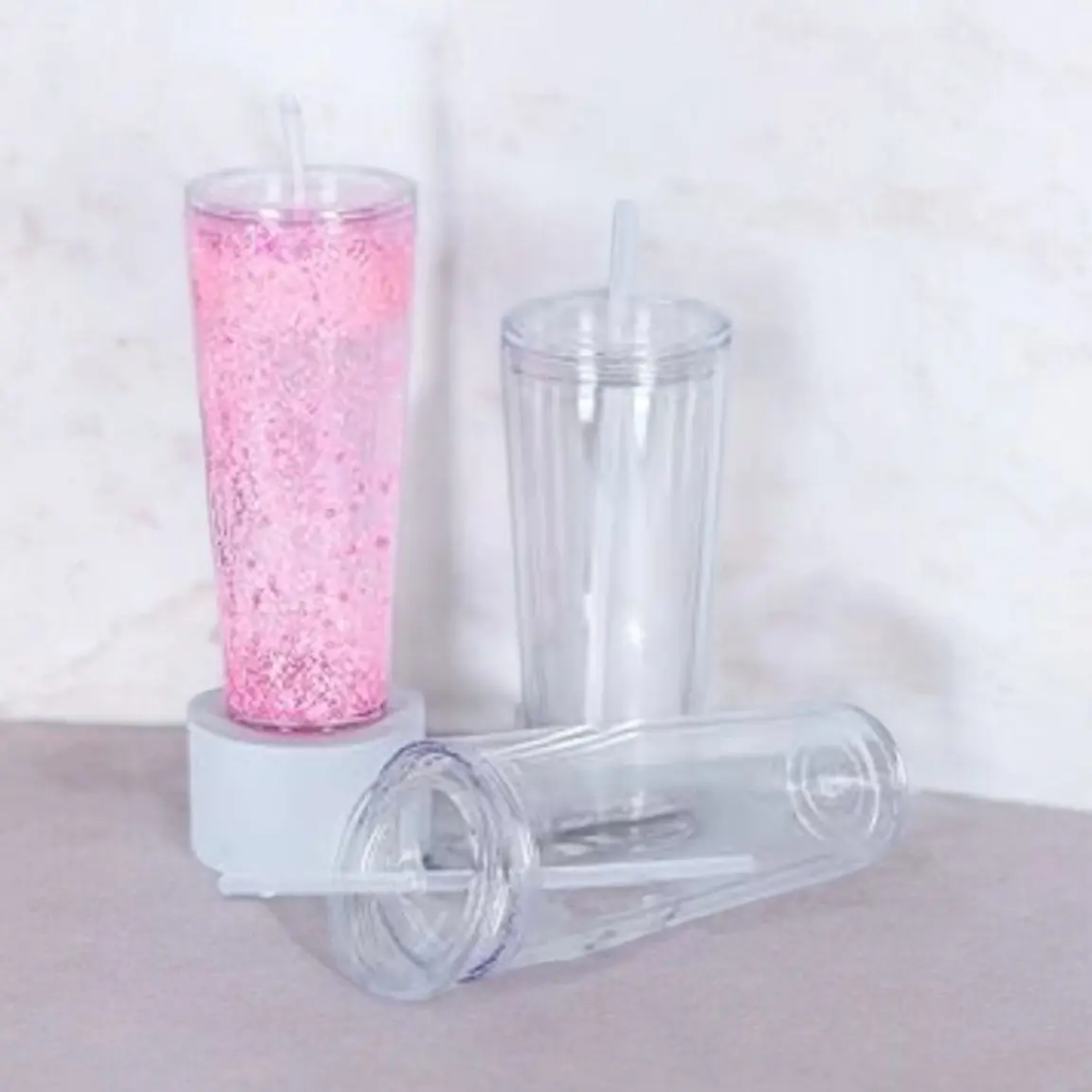 24 oz Customized Acrylic Snow Globe Tumbler Water Bottle - Leak-Proof Reusable Kitchenware Drinkware with Lid, Glitter Mix Free Matching Keychain, Straw Topper - Holiday Gift for Moms, Everyday Use (TikTok Viral Design)