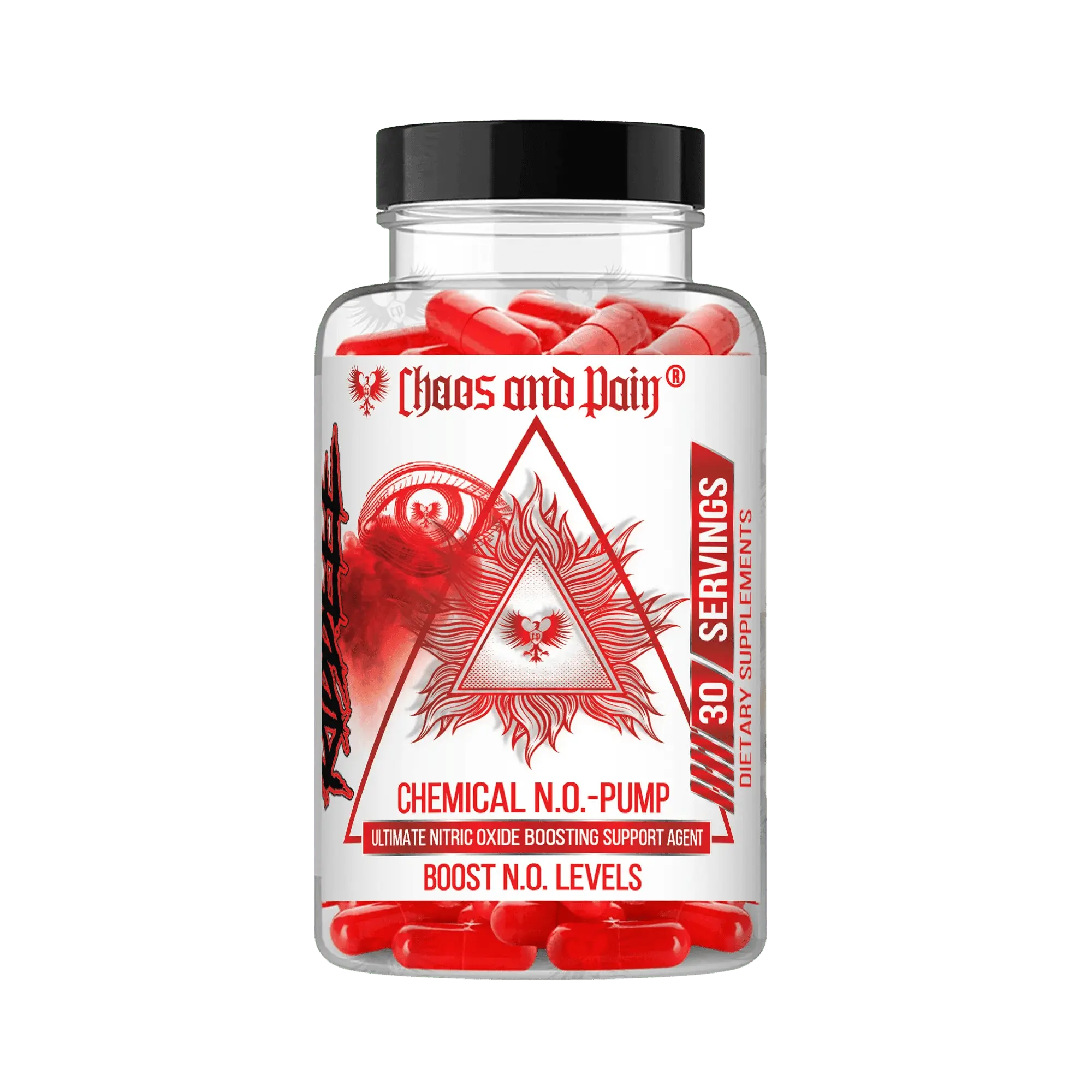Chaos and Pain Chemical N.O. PUMP Nitric Oxide Booster Capsules with HydroPrime™ & S7™ for Enhanced Blood Flow and Muscle Pumps