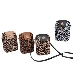 Fashion Classic Trend Crown Fringe Leopard Print Crossbody Bag for Women Small Square Messenger Bag with Adjustable Strap