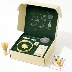 Crafti Golden Hour Matcha Whisk Set | Matcha Bowl with Spout, Chasen Bamboo Whisk, Whisk Holder and Whisklet Charms