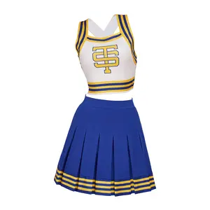 Cheerleader Cosplay Swift Cosplay High School Cheerleading Dress Set Crop Top With Skirt Halloween Stage Outfit