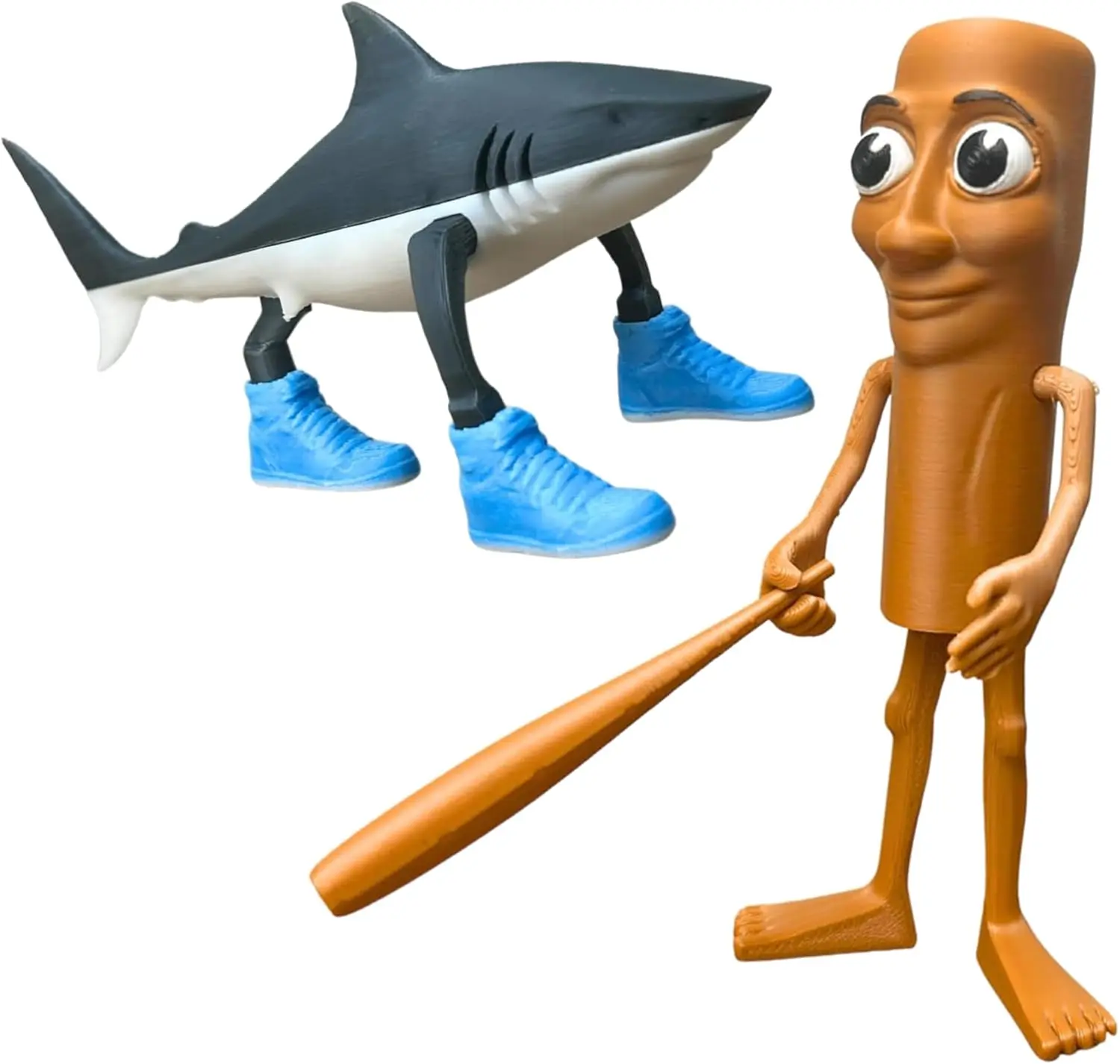 Tralalero Tralala Action Figure Set, Italian Brainrot Shark Meme Figures Toys, Tung Tung Tung Sahur Animals Dolls, Creative 3D Collectible Toy Gifts for Fans