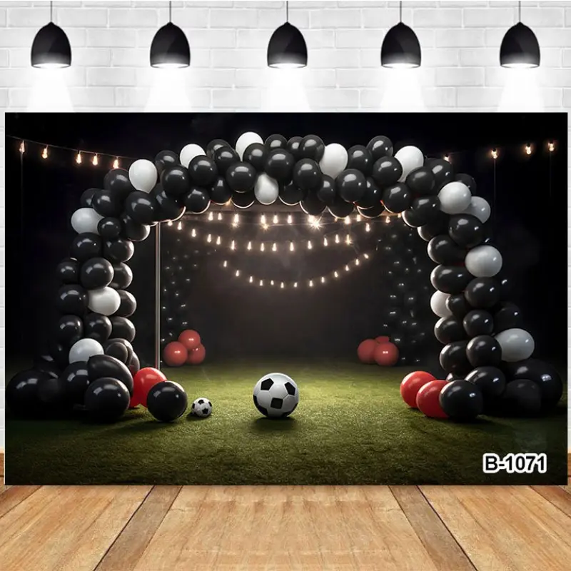 Football Theme Balloon Background, Sports Wind Boy Birthday Party Photo Backdrop, Studio Photography Prop