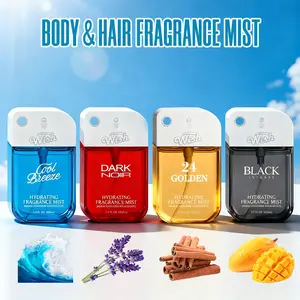 Wish Men's Body & Hair Fragrance Mist, 1.5 Fl.oz Each, 4 Different Scent, Long-Lasting Fragrance Spray, Easy To Carry, Perfect ForDating, Daily Life, Parties, Gift Giving