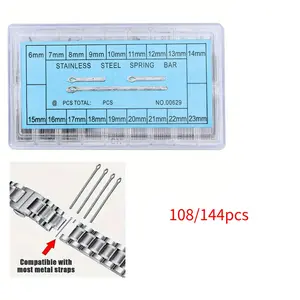 Professional Watch Repair Accessories, Watch Repair Parts Kit, Watch Repair Toolkit for Band Replacement, Watch Strap Repair Tools, 144/108pcs Watch Band Split Pins with Box, Stainless Steel Bracelet Strap Links, Metal Watch Strap, Christmas Gift