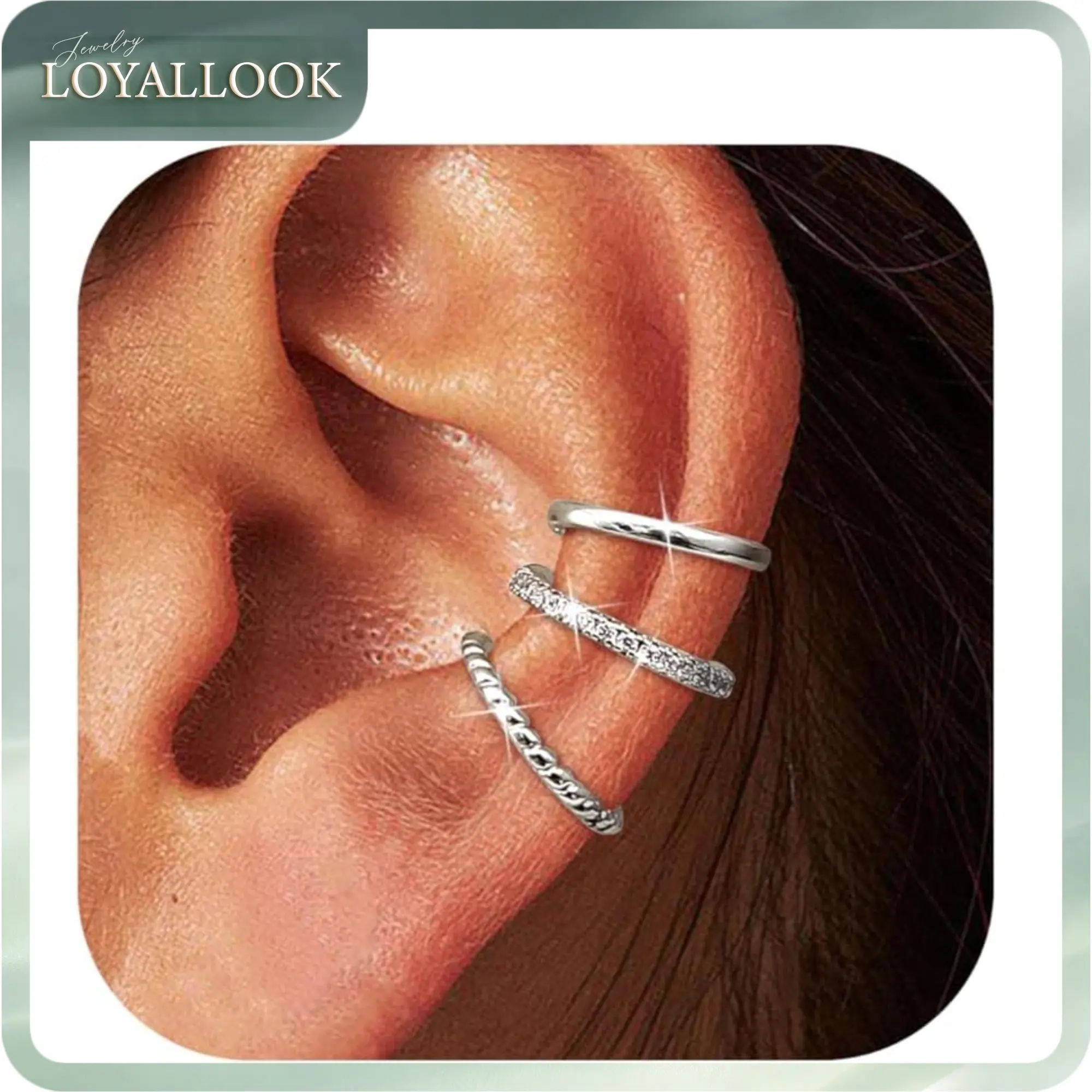 LOYALLOOK Ear Cuff Earrings for Women 14K Gold Plated Ear Cuffs Non Piercing Clip on Cartilage Earring Trendy Fake Earrings Hypoallergenic Huggie Hoop Clip Cuff Earring Lightweight