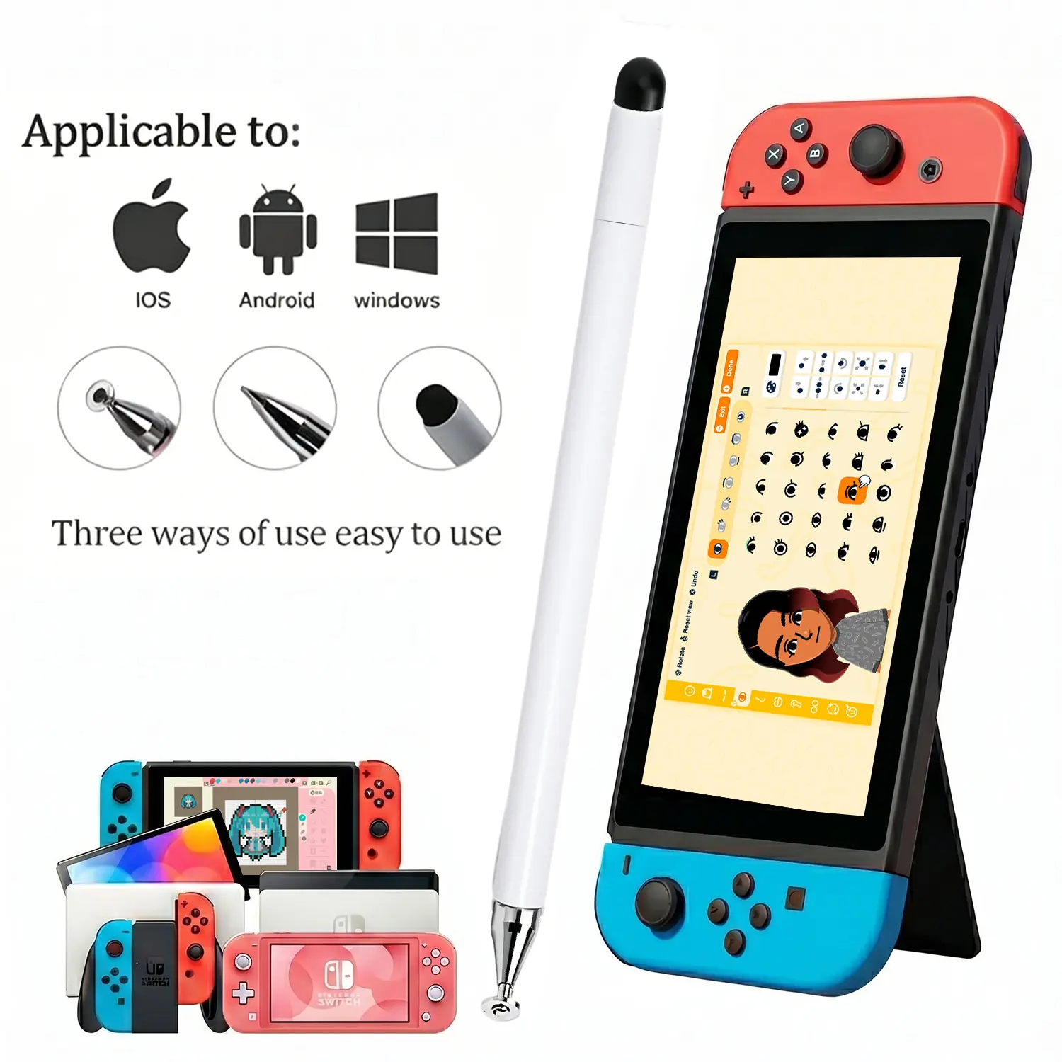 3-in-1 Universal Stylus for All Touch Screens, For iPad & iPhone 17 Pro Max Phone,Switch, High Sensitivity Disc Stylus for Smooth Scrolling, No Bluetooth Needed BackToSchool