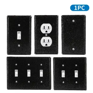 Shiny Rhinestone Wall Panel, Light Switch Cover, Durable Decorative Dual Toggle Socket Panel, Stylish Home Accessory